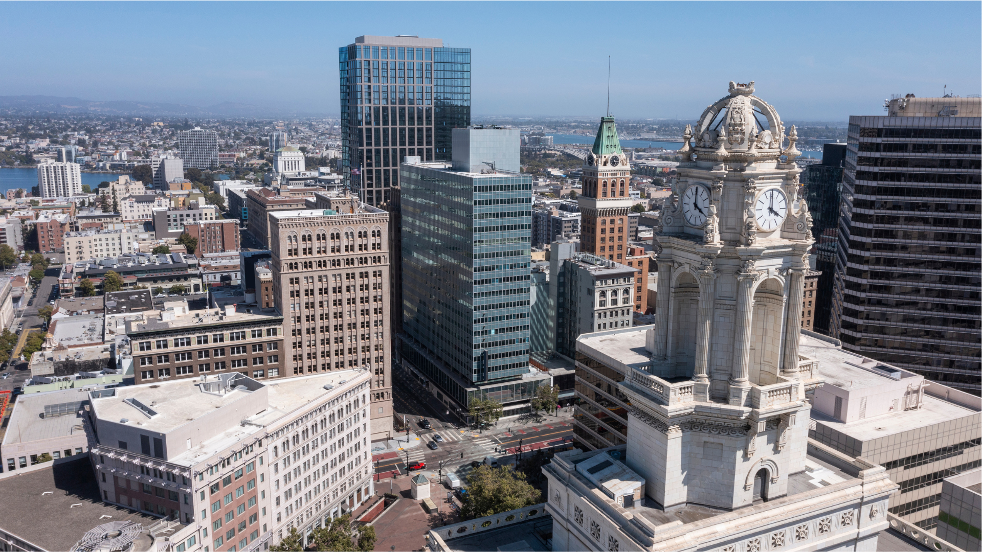 City scene of Oakland, as seen from above